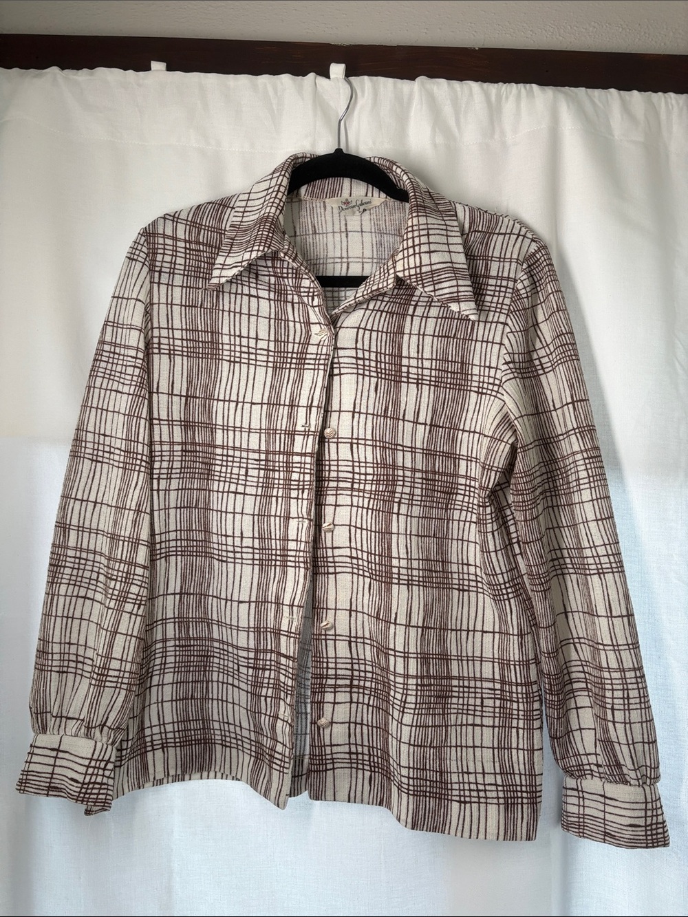 Vintage Button-Front Plaid Men's Shirt